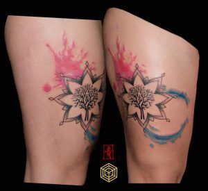 Tatuaje mandala por SEI, DNA Ink